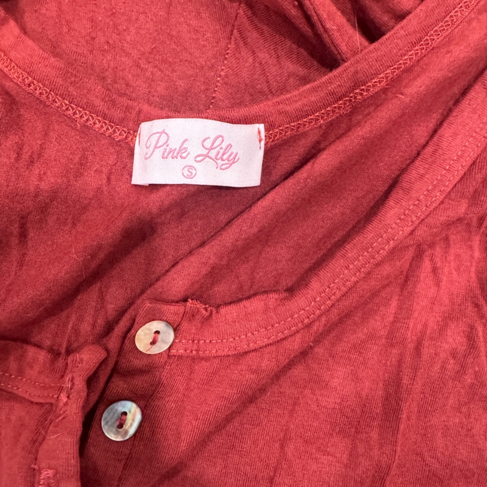 Pink Lily Rust Sleeveless Button Front Jumpsuit | Size Small - Picture 4 of 4